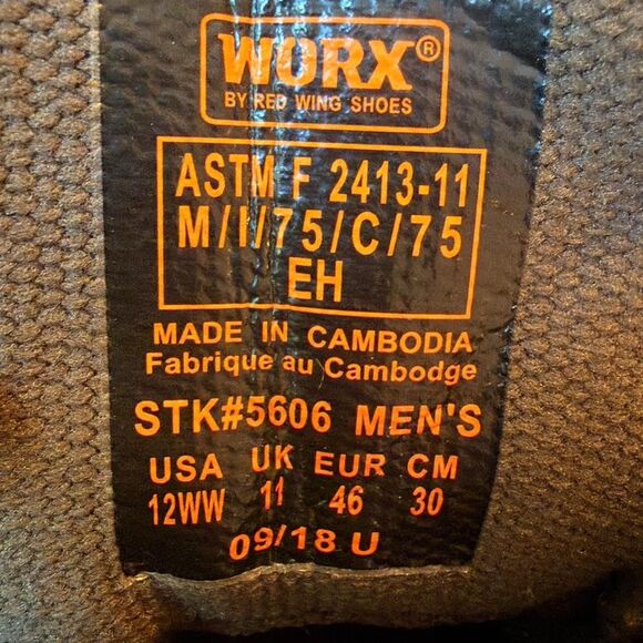 WORX by Red Wing Shoes Men’s STK#5606 Steel Toe Waterproof 6” Work Boot12WW main image 4